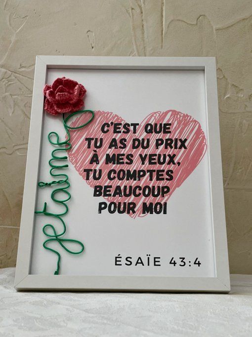 Cadre " Je t'aime ", Collection Elisabeth